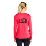 Open Road Girl Long Sleeve Vneck Wicking Tees, 4 COLORS