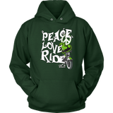 GREEN Peace Love Ride UNISEX Hoodie