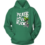 GREEN Peace Love Ride UNISEX Hoodie