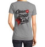 Retro Open Road Girl Ladies V-neck Tee, 2 Colors