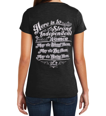 Strong Women Ladies V-neck Tee (SMALL ONLY)