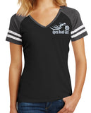 Open Road Girl Baseball V-neck Short Sleeve Shirt