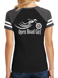 Open Road Girl Baseball V-neck Short Sleeve Shirt