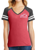 Open Road Girl Baseball V-neck Short Sleeve Shirt