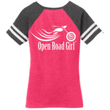 Open Road Girl Baseball V-neck Short Sleeve Shirt