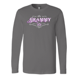 Grammy PURPLE/WHITE UNISEX Long Sleeve T-Shirt- Crewneck
