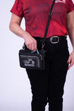 Studded with Glitter Open Road Girl Logo Durable Canvas Hip Purse