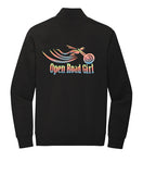 BLACK Open Road Girl 3/4 Zip PULLOVER Sweatshirt - CHOOSE YOUR LOGO COLOR!