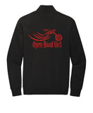 BLACK Open Road Girl 3/4 Zip PULLOVER Sweatshirt - CHOOSE YOUR LOGO COLOR!