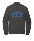 DARK GREY Open Road Girl  3/4 ZIP Pullover Sweatshirt - CHOOSE YOUR LOGO COLOR!