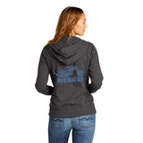 DARK GREY Open Road Girl Full Zip Up Hoodie with White Strings