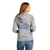 LIGHT GREY Open Road Girl Full Zip Up Hoodie with White Strings