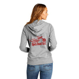 LIGHT GREY Open Road Girl Full Zip Up Hoodie with White Strings