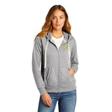 LIGHT GREY Open Road Girl Full Zip Up Hoodie with White Strings