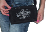 3-in-1 Belt Bag Phone Holder, Crossbody, Fanny Pack, Silver Cross Durable Canvas Purse by Open Road Girl