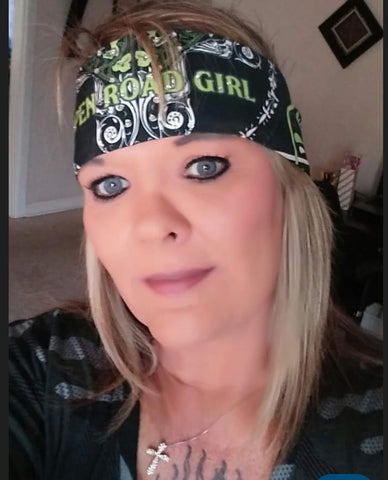 GREEN OPEN ROAD GIRL BANDANA