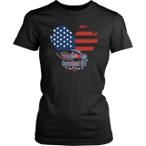 Patriotic Open Road Girl Women's Crew Neck Tee, 4 COLORS