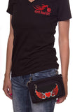 Open Road Girl Heart with Wings Hip Purse for Lady Biker