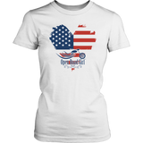 Patriotic Open Road Girl Women's Crew Neck Tee, 4 COLORS
