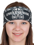 Live Love Ride RHINESTONE Bandana with Swarovski Crystals, 6 Colors