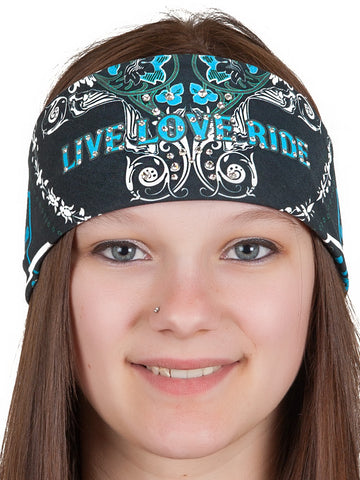 Live Love Ride RHINESTONE Bandana with Swarovski Crystals, 6 Colors