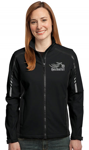 BLACK Open Road Girl Ladies Soft Shell Jacket (SMALL AND MEDIUM ONLY)