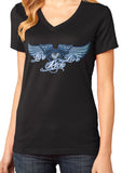 Live/Love/Ride Wing Ladies V-neck Tee, 4 Colors