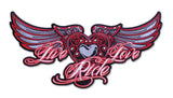 PATCH  Live/Love/Ride Wing Patch with Rhinestones, 5 Colors