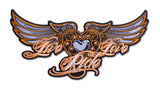 PATCH  Live/Love/Ride Wing Patch with Rhinestones, 5 Colors