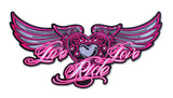 PATCH  Live/Love/Ride Wing Patch with Rhinestones, 5 Colors
