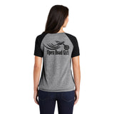Grey/Black Open Road Girl Ladies Cinch Tee with Drawcords