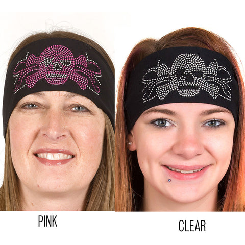 Tie-back Stretchy Rhinestone Bandana Skull Design, 2 Colors