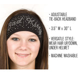 Tie-back Stretchy Rhinestone Bandana Clear  Bad Kitty Design by Open Road Girl