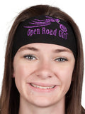 purple Tie-back Stretchy Rhinestone Bandana Sparkly Open Road Girl Design, 9 Colors