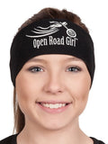white Tie-back Stretchy Rhinestone Bandana Sparkly Open Road Girl Design, 9 Colors