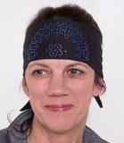 Tie-back Stretchy Rhinestone Bandana Oval Crown Design, 3 Colors