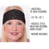 Tie-back Stretchy Rhinestone Bandana Gold Multi Swirl Design, 2 Colors