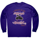 PINK A Woman on her Motorcycle is a Beautiful Thing Unisex Long Sleeve Tee