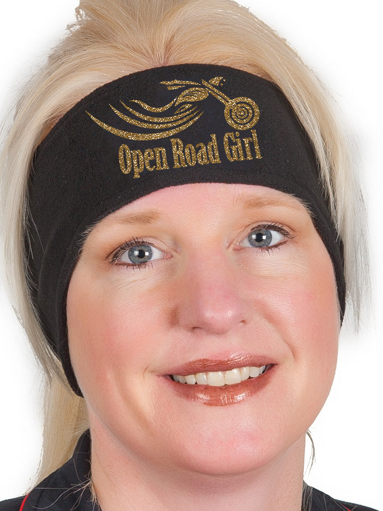 Sparkly GLITTER Open Road Girl Fleece Headband, 5 COLORS