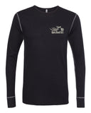 SILVER GLITTER Open Road Girl Black with Outline Thermal Long Sleeve Tee