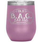 OLD B.A.G. BADASS GRANDMA OPEN ROAD GIRL (12 OUNCES) INSULATED WINE TUMBLER, 16 COLORS