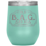 OLD B.A.G. BADASS GRANDMA OPEN ROAD GIRL (12 OUNCES) INSULATED WINE TUMBLER, 16 COLORS