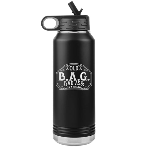 OLD B.A.G. BADASS GRANDMA OPEN ROAD GIRL (32 OUNCES) INSULATED WATER BOTTLE, 16 COLORS