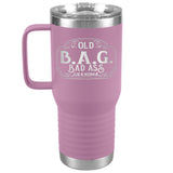 OLD B.A.G. BAD ASS GRANDMA(20 OUNCES) TRAVEL MUG WITH HANDLE, 16 COLORS