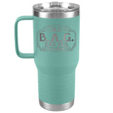 OLD B.A.G. BAD ASS GRANDMA(20 OUNCES) TRAVEL MUG WITH HANDLE, 16 COLORS