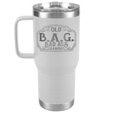 OLD B.A.G. BAD ASS GRANDMA(20 OUNCES) TRAVEL MUG WITH HANDLE, 16 COLORS
