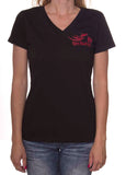 Open Road Girl Black Frost V-neck Shirt, Size SMALL ONLY
