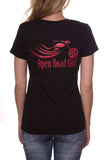 Open Road Girl Black Frost V-neck Shirt, Size SMALL ONLY
