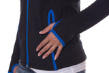 open road girl blue thumb hole jacket for lady biker motorcycle apparel for women