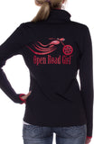 open road girl red thumb hole jacket for lady biker motorcycle apparel for women